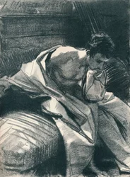 若い男の研究、着席、1895、1896