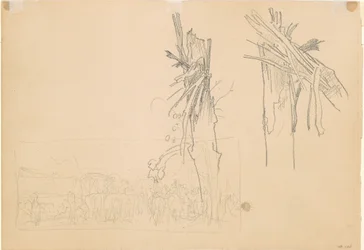 2 つの粉々 になった木; 「ザ・ロード」のための習作 [裏面]