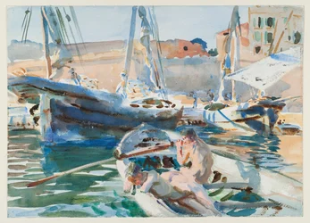 プラスターの荷降ろし、1905年頃（紙にトイレ）