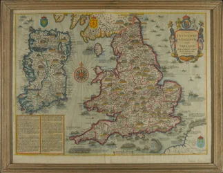 イングランドとアイルランドの侵略を描いた地図、アル[原文のまま]征服以来のシビル戦争[1627年]、c.1627（手描きの彫刻）
