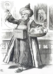 William Ewart Gladstoneをアラジンに見立てた漫画