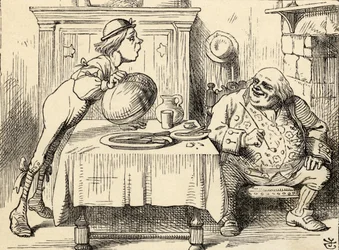 ガチョウを食べたウィリアム神父（ルイス・キャロル著「不思議の国のアリス」より）1891年発行（リトグラフ版