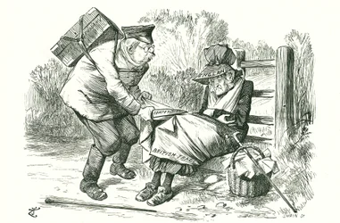 ドイツは、貿易と製造における世界のリーダーとしてのイギリスの地位を奪った。1896年9月5日付『パンチ』に掲載されたジョン・テニエルの漫画。
