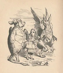 モックタートル、アリスとグリフォン、1889
