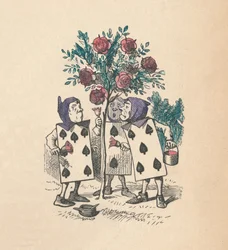 バラの茂みを描いたトランプ1889