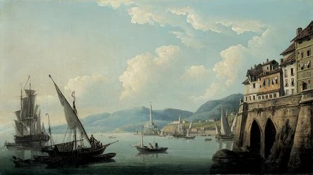 ジェノヴァの海岸と灯台