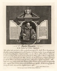 St Giles, CripplegateのチャンセルにあるJohn Speedsの記念碑