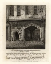 Sir Thomas Audley (1488-1544)がAldgateの近くに建てたDukes PlaceのSouth Gatesの跡。