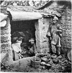 中国、素朴な家族（1870年頃）（写真