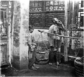 中国、商人の叫び、1870年頃（写真