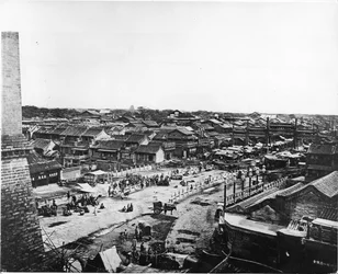 北京の中国地区、1870年頃の中央通りの眺め