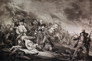 1775年6月17日、バンカーズヒルの戦いでのウォーレン将軍の死、アンソニーC.デポッジ、ロンドン1798