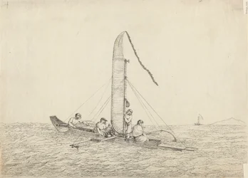 Uma canoa à vela de Otaheite