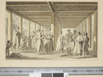 F.14 別の場面、オタヘイトの踊り、外観、1773-84年頃（水彩画