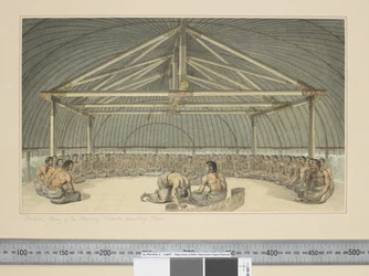 F.7 カヴァを飲むプーラホ（フレンドリー・アイランドの王）、1773-84年頃（水彩画