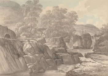 Betws-y-Coed、Denbighの近くのLlugwy川のPont-y-Pair