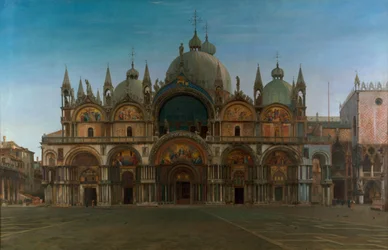 San Marcon basilikan läntinen julkisivu, Venetsia, Italia