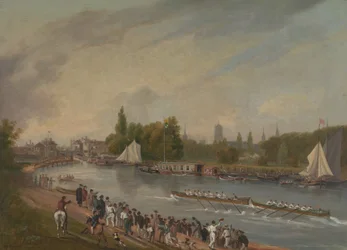 A Boat Race on the River Isis, Oxford, 1822.