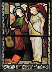 St Cecilia Singing、Lady Chapel Window、c.1885（ステンドグラス）