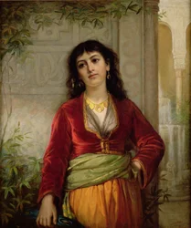 歓迎されない仲間（カイロのストリートシーン）、c.1872-73（キャンバスに油彩）