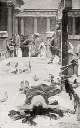 聖エウラリアの殉教、ジョン・ウィリアム・ウォーターハウスの絵による。1915