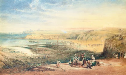 1836年、ノーザンバーランド州タインマスに向かっている漁師たちを手前にして見たカラーコート