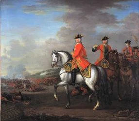 デッティンゲンの戦いでのジョージ2世（1683-1760）、カンバーランド公爵とロバートとの共闘、第4代伯爵、1743年6月27日、1743年頃