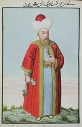 アムルス（ムラド）2世（1404-51）スルタン在位1421-51年『トルコ皇帝肖像画集』より