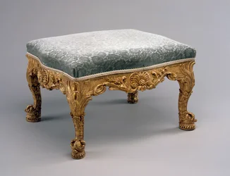 スツール、1757年頃（ライムウッド、金箔、室内装飾品）