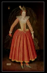 ベッドフォード伯爵夫人ルーシーハリントン、1606年、イニゴジョーンズがデザインした仮装をした衣装
