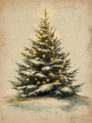 雪のクリスマスツリー