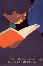 本を読む少年のポスター