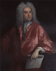ジョン・ヴァンブリュー卿（1664-1726）、クラレンス・キング・オブ・アームズ（油彩・キャンバス）