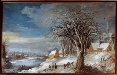 冬の風景。ジョゼ2世モンペール（1564-1635）の絵 Ec.Flam.