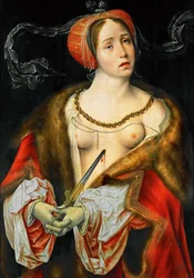初期ネーデルランド美術：ルクレイス - Lucretia par Cleve, Joos van (ca. 1485-1540), ca 1521-1525.木に油彩、75,7x53,9。ヴィエンヌの美術史博物館