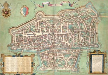 Braun（1541-1622）とFranz Hogenbergh（1535-90）による「世界」からのケンブリッジの地図、1572年頃