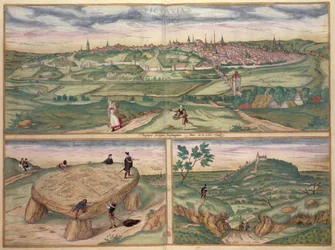 Braun（1541-1622）およびFranz Hogenbergh（1535-90）による「世界」からのポワチエの地図、1561年
