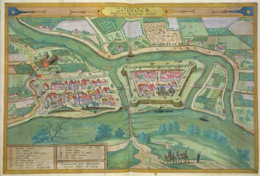 ブラウン（1541-1622）とフランツ・ホーゲンバーグ（1535-90）1617による「世界」からのソルノクの地図