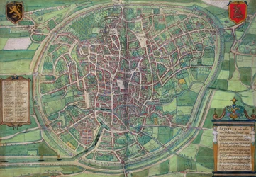 ブリュッセルの町計画、Georg Braun（1542-1622）およびFrans Hogenburg（1635-90）による &39;Civitates Orbis Terrarum&39;から、1572年頃