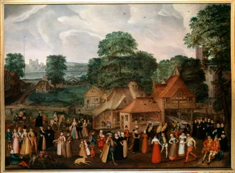 ベルモンドシーの結婚披露宴 Georges Hoefnagel (1542-1601) (ec.engl.) 1600年 絵画 個人蔵
