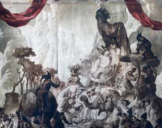 パリのホテル・ワンデルの宴会場の装飾（フレスコ画）、20世紀