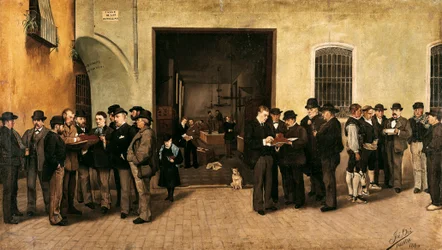 「サフラン貿易」ホセ・ブル・アルビナーナの絵画（19世紀）1880年バレンシア。 Museum of Bellas Artes San Pio V.