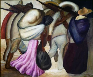 ラス・ソルダデラス、ホセ・クレメンテ・オロスコ（1883-1949年）による絵画、1926年、メキシコシティ、Museum of Modern Art