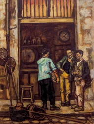 サンタンデールの居酒屋（スペイン）1944-1945（油彩・キャンバス
