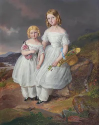 Franziska Comtesse Kolowrat-Krakowsky 1835-1904 と Seraphine Comtesse の肖像画、1841 年。
