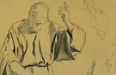 絵画「Christi Ascension」のドレープ習作