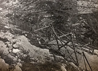 アルバム "Meine weltkriegs - Erinnerungen South-West Front (Carinthia, Italien, South Tyrol) (私の世界大戦-南西戦線の思い出（カリンシア、イタリア、トレンティーノ・アルト・アディジェ）1915/03/1931-12/11/1918 - Josef Zohles Wien ": 鉄条網（モノクロ写真