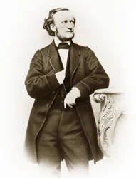 リヒャルト ワーグナー (1813-1883) の肖像画、ドイツの作曲家 写真: Joseph Albert (1825-1886)