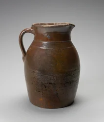 投手、c。 1873-1900（すべり釉石器）