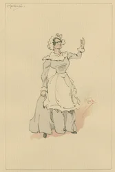 Hortense、c.1920s（紙にトイレとペンとインク）